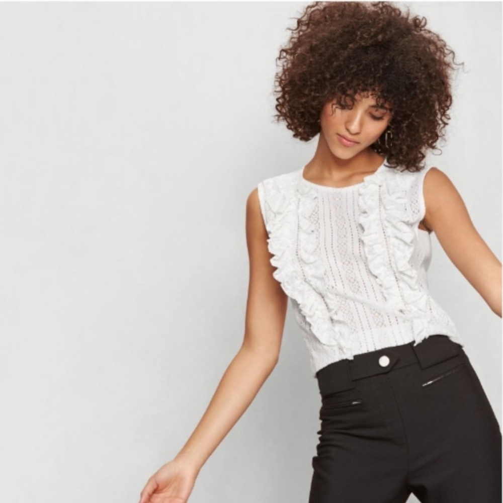 MAJE Crew Neck Sleeveless Crop Top